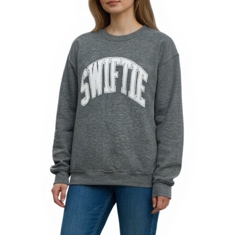 Taylor Swift SWIFTIE Graphic Crew Sweatshirt Gray Shop Forward‎
